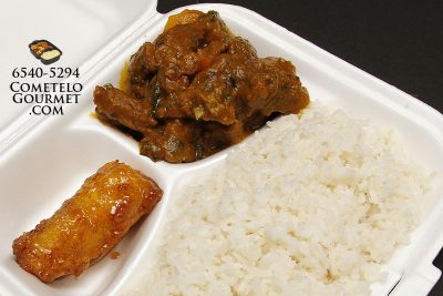 Estofado de carne y Arroz blanco